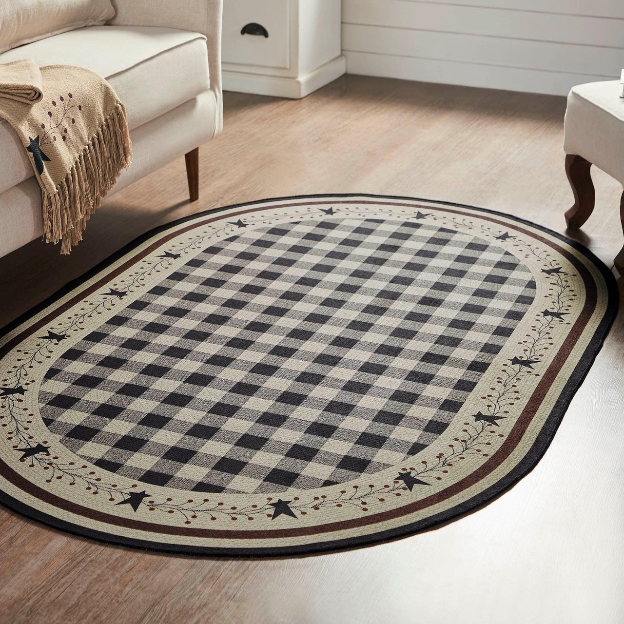 Pip Vinestar Polyester Rug Oval 48x72 - The Fox Decor