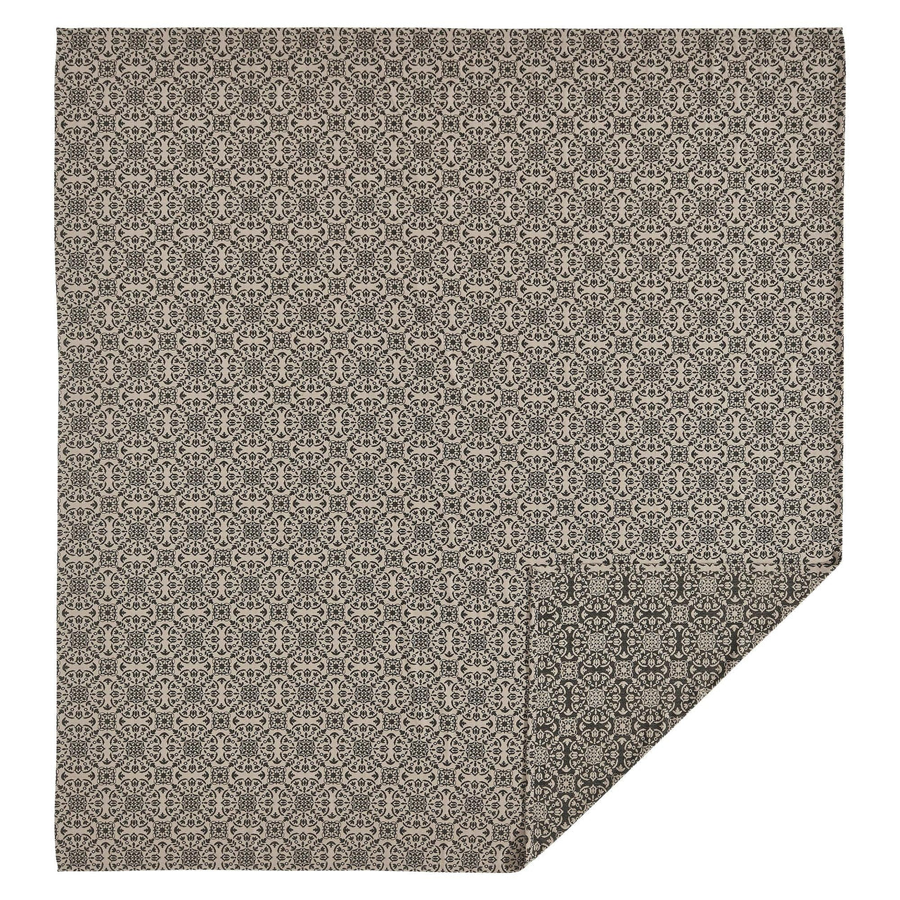 Custom House Black Tan Jacquard King Coverlet 106Wx97L - The Fox Decor