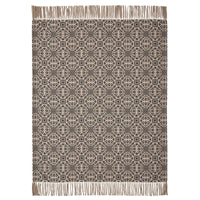 Thumbnail for Custom House Black Tan Jacquard Woven Throw 50x60 - The Fox Decor