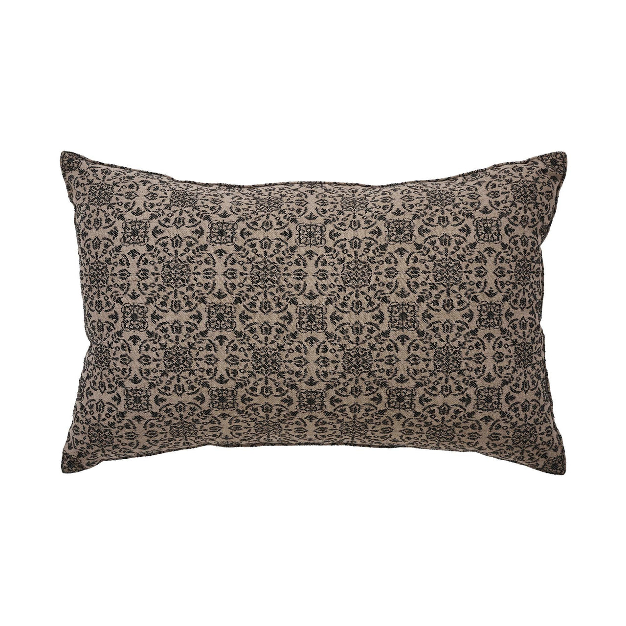 Custom House Black Tan Jacquard Pillow 14x22 - The Fox Decor