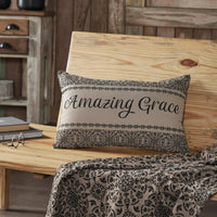 Thumbnail for Custom House Black Tan Jacquard Amazing Grace Pillow 14x22 - The Fox Decor
