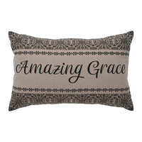 Thumbnail for Custom House Black Tan Jacquard Amazing Grace Pillow 14x22 - The Fox Decor