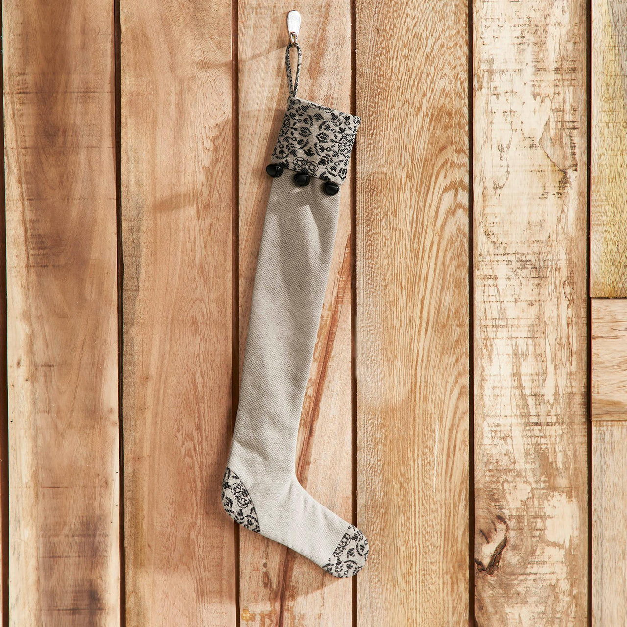 Custom House Black Tan Jacquard Prim Stocking 7x19 - The Fox Decor
