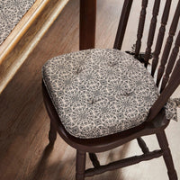 Thumbnail for Custom House Black Tan Jacquard Chair Pad 16.5x18 - The Fox Decor
