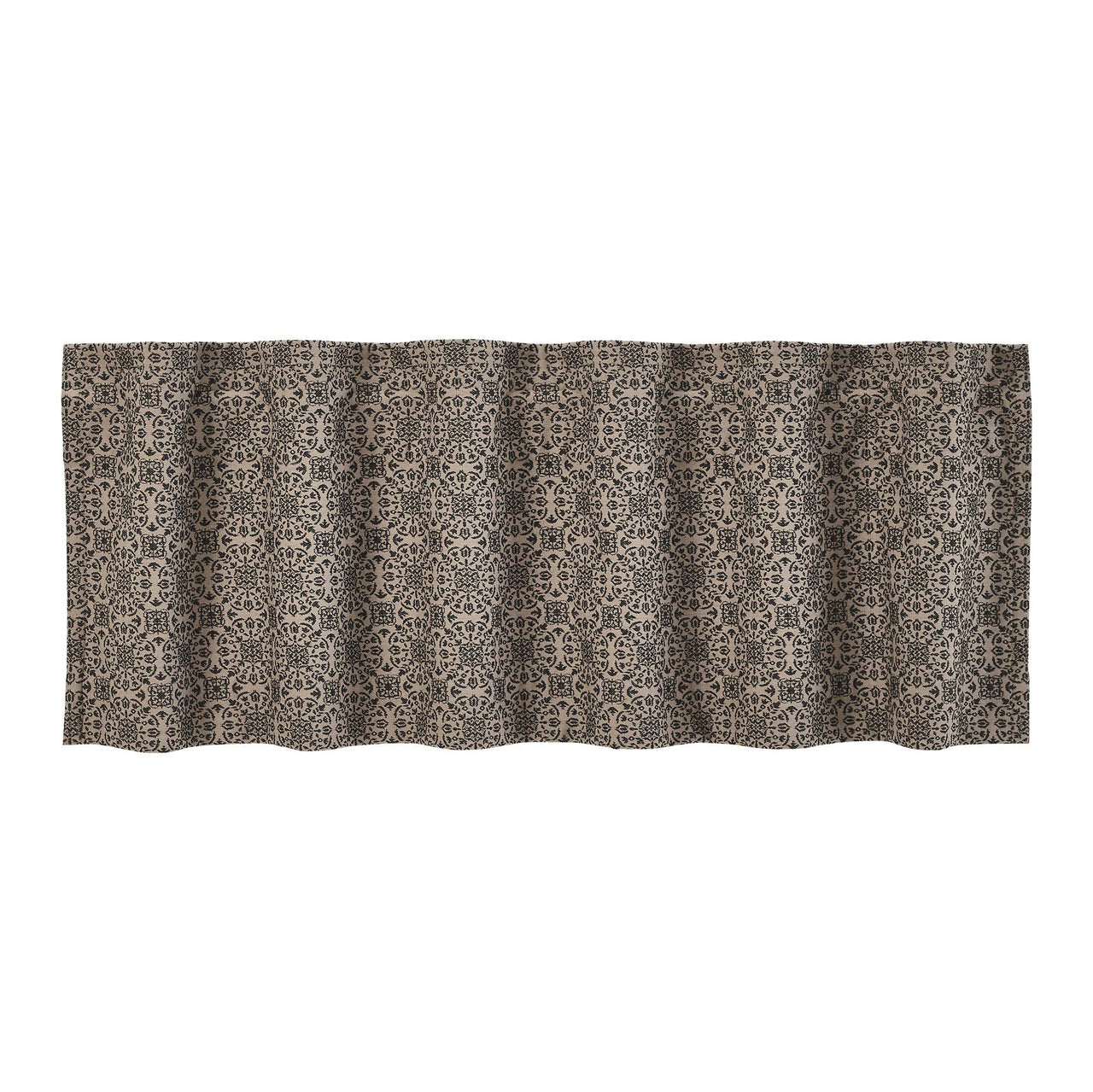 Custom House Black Tan Jacquard Valance 18x60 - The Fox Decor
