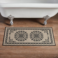 Custom House Black Tan Jacquard Polyester Bathmat 17x36 - The Fox Decor