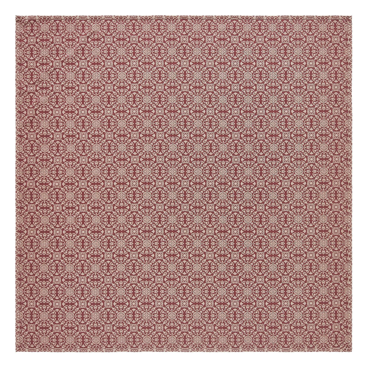 Custom House Burgundy Tan Jacquard Queen Coverlet 94Wx94L - The Fox Decor