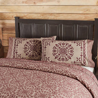 Thumbnail for Custom House Burgundy Tan Jacquard Standard Pillow Case Set of 2 21x30+4 - The Fox Decor