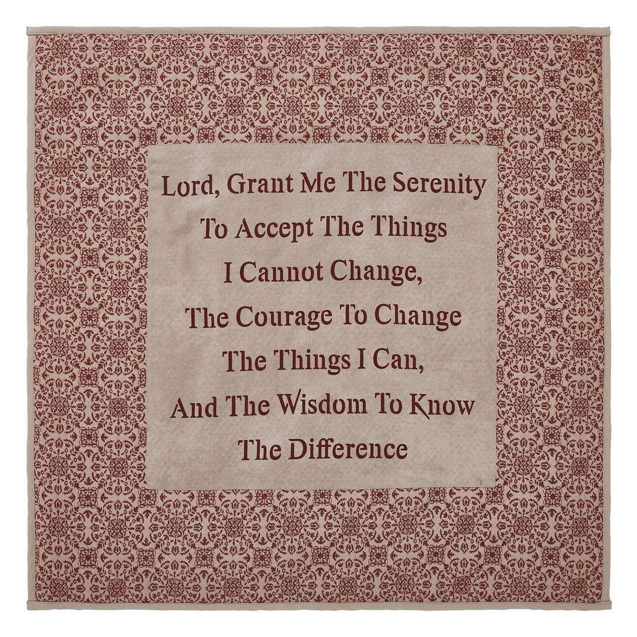 Custom House Burgundy Tan Jacquard Quilted Lap Throw 34Wx34L - The Fox Decor