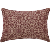 Custom House Burgundy Tan Jacquard Pillow 9.5x14 - The Fox Decor