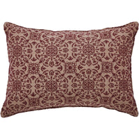 Custom House Burgundy Tan Jacquard Pillow 9.5x14 - The Fox Decor