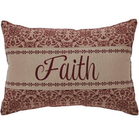 Custom House Burgundy Tan Jacquard Faith Pillow 9.5x14 - The Fox Decor