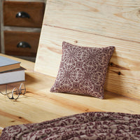 Thumbnail for Custom House Burgundy Tan Jacquard Pillow 9x9 - The Fox Decor