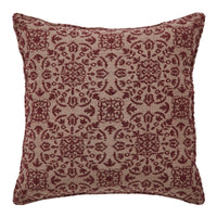Thumbnail for Custom House Burgundy Tan Jacquard Pillow 9x9 - The Fox Decor