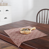 Custom House Burgundy Tan Jacquard Table Topper 20x20 - The Fox Decor
