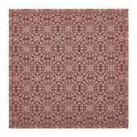 Custom House Burgundy Tan Jacquard Table Topper 20x20 - The Fox Decor