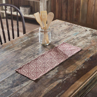 Custom House Burgundy Tan Jacquard Runner 8x24 - The Fox Decor