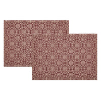 Custom House Burgundy Tan Jacquard Placemat Set of 2 13x19 - The Fox Decor