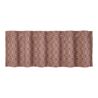 Custom House Burgundy Tan Jacquard Valance 18x60 - The Fox Decor