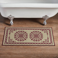 Thumbnail for Custom House Burgundy Tan Jacquard Polyester Bathmat 17x36 - The Fox Decor