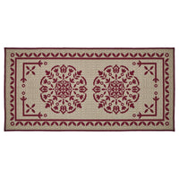 Thumbnail for Custom House Burgundy Tan Jacquard Polyester Bathmat 17x36 - The Fox Decor