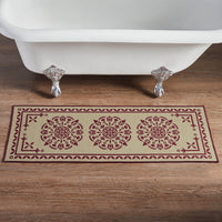 Thumbnail for Custom House Burgundy Tan Jacquard Polyester Bathmat 17x48 - The Fox Decor