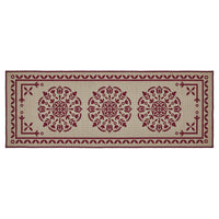 Thumbnail for Custom House Burgundy Tan Jacquard Polyester Bathmat 17x48 - The Fox Decor