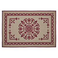 Custom House Burgundy Tan Jacquard Polyester Bathmat 20x30 - The Fox Decor