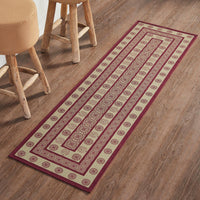 Custom House Burgundy Tan Jacquard Polyester Rug/Runner Rect 22x78 - The Fox Decor