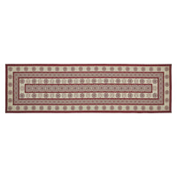 Custom House Burgundy Tan Jacquard Polyester Rug/Runner Rect 22x78 - The Fox Decor
