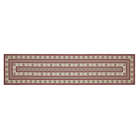Thumbnail for Custom House Burgundy Tan Jacquard Polyester Rug/Runner Rect 22x96