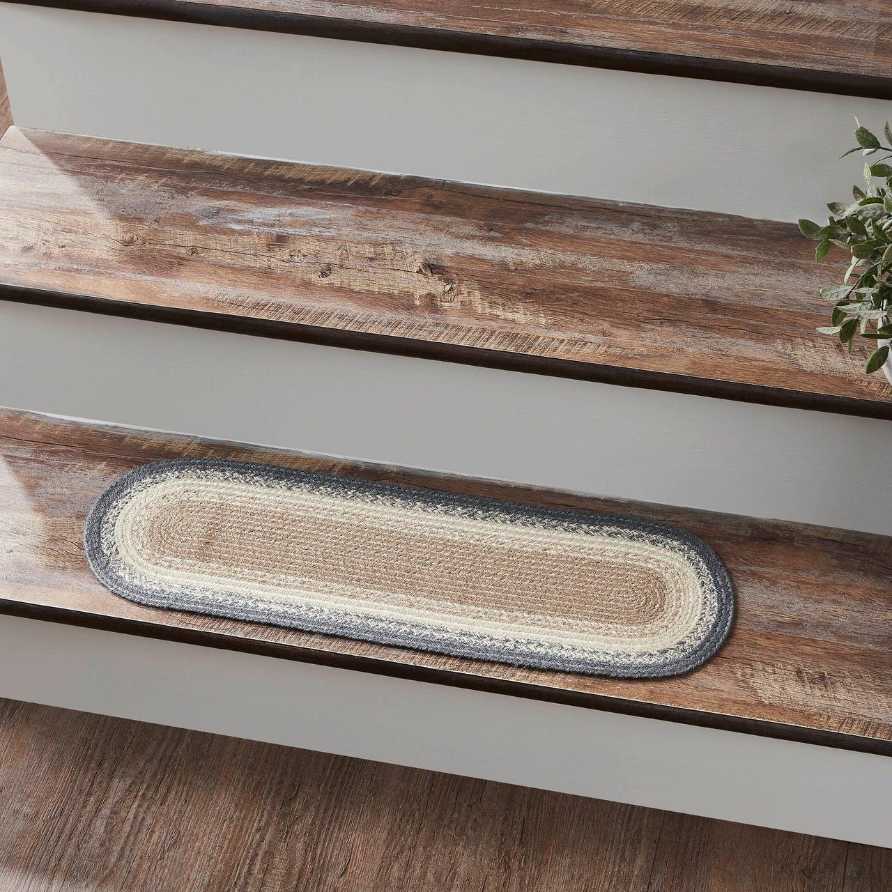 Finders Keepers Jute Stair Tread Oval Latex 8.5x27 - The Fox Decor