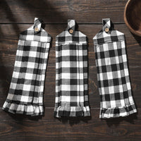 Annie Buffalo Check Black Button Loop Tea Towel Set of 3 - The Fox Decor