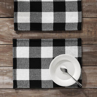 Thumbnail for Annie Buffalo Check Black Placemat Set of 2 13x19 - The Fox Decor