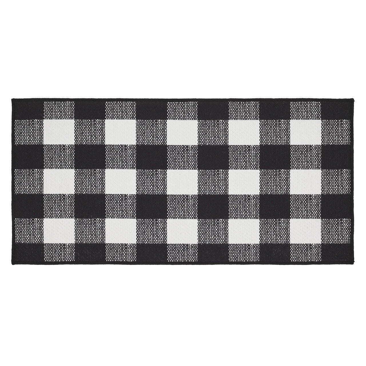 Annie Buffalo Check Black Polyester Rug Rect 17x36 - The Fox Decor