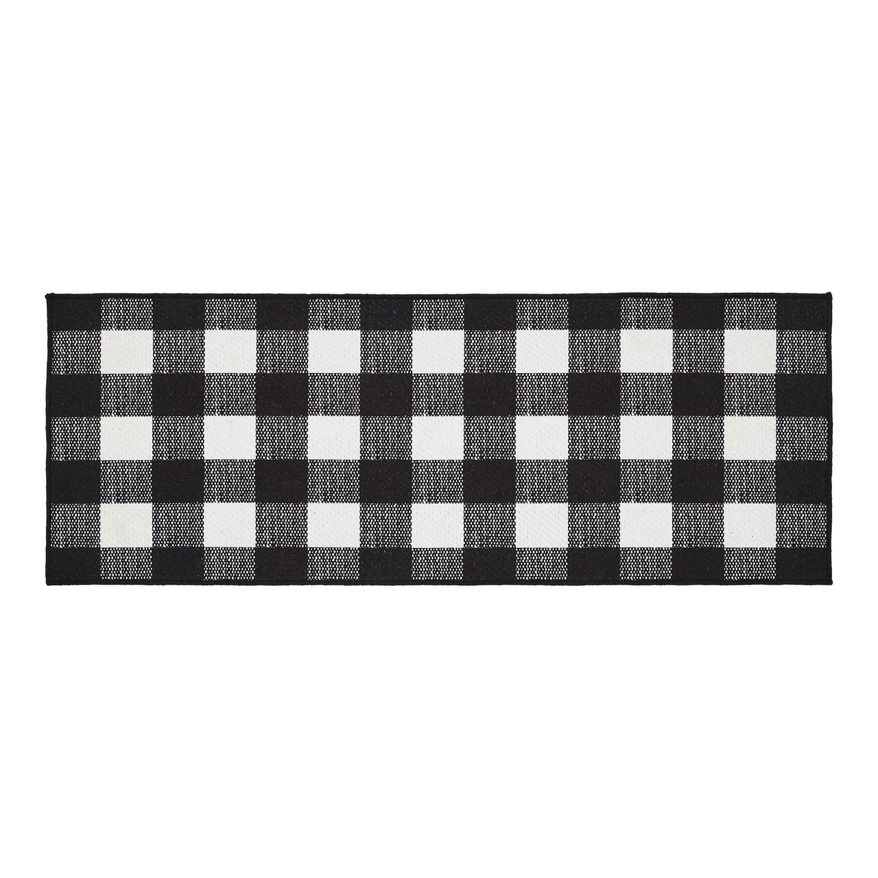 Annie Buffalo Check Black Polyester Rug Rect 17x48 - The Fox Decor