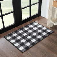 Annie Buffalo Check Black Polyester Rug Rect 24x36 - The Fox Decor