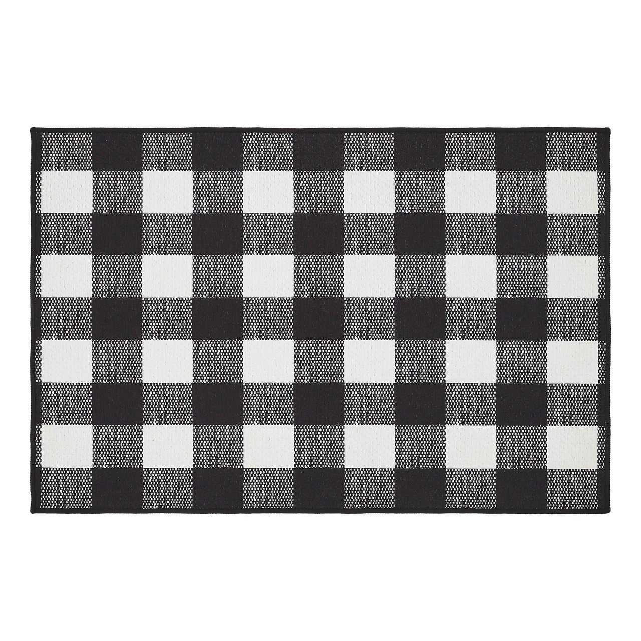 Annie Buffalo Check Black Polyester Rug Rect 24x36 - The Fox Decor