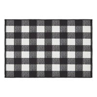 Annie Buffalo Check Black Polyester Rug Rect 24x36 - The Fox Decor