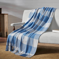 Thumbnail for Annie Buffalo Check Blue Woven Throw 50x60 - The Fox Decor