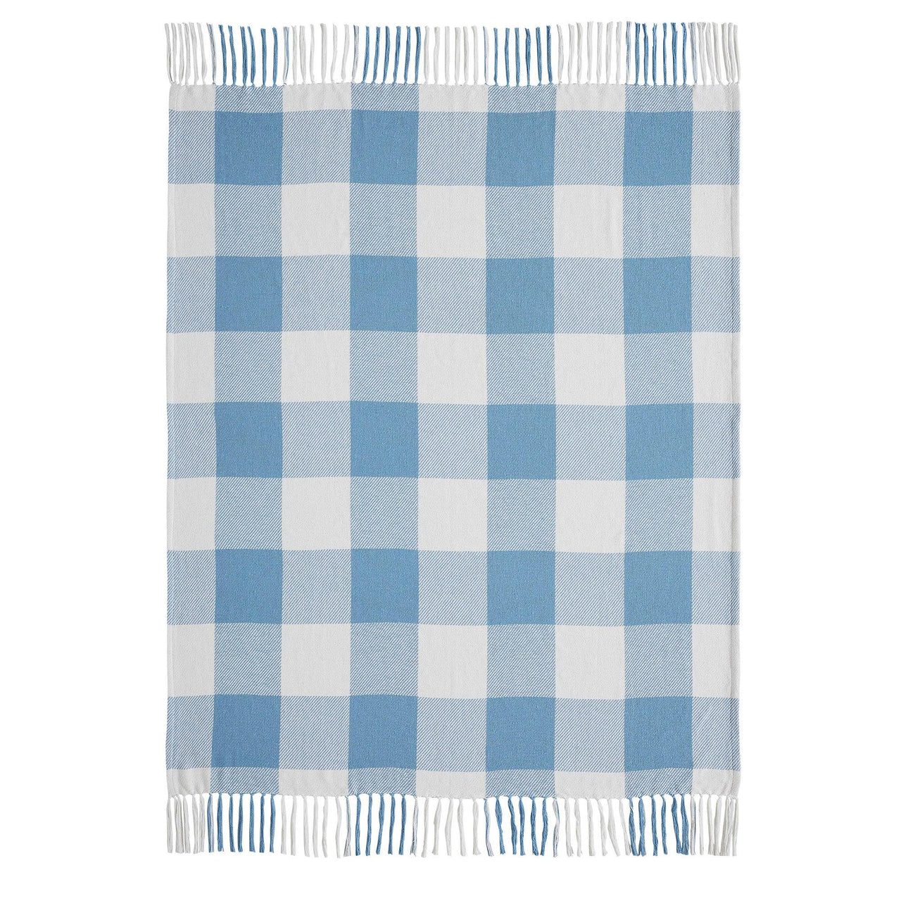 Annie Buffalo Check Blue Woven Throw 50x60 - The Fox Decor