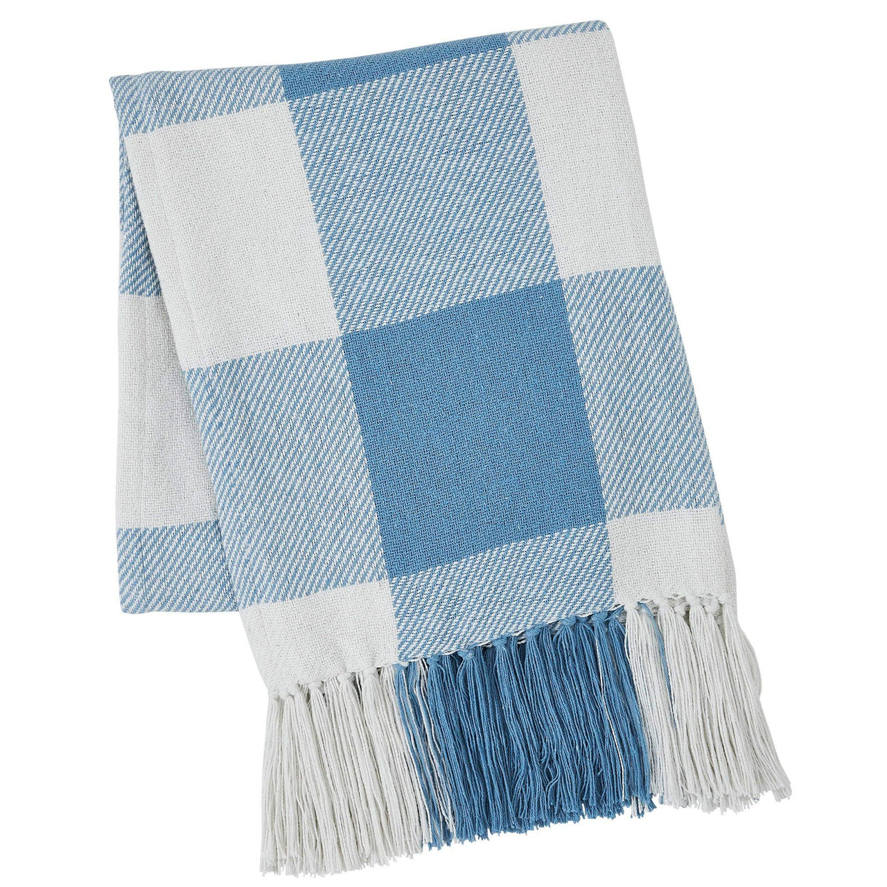 Annie Buffalo Check Blue Woven Throw 50x60 - The Fox Decor