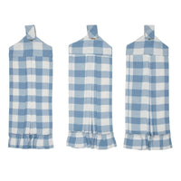 Thumbnail for Annie Buffalo Check Blue Button Loop Tea Towel Set of 3 - The Fox Decor