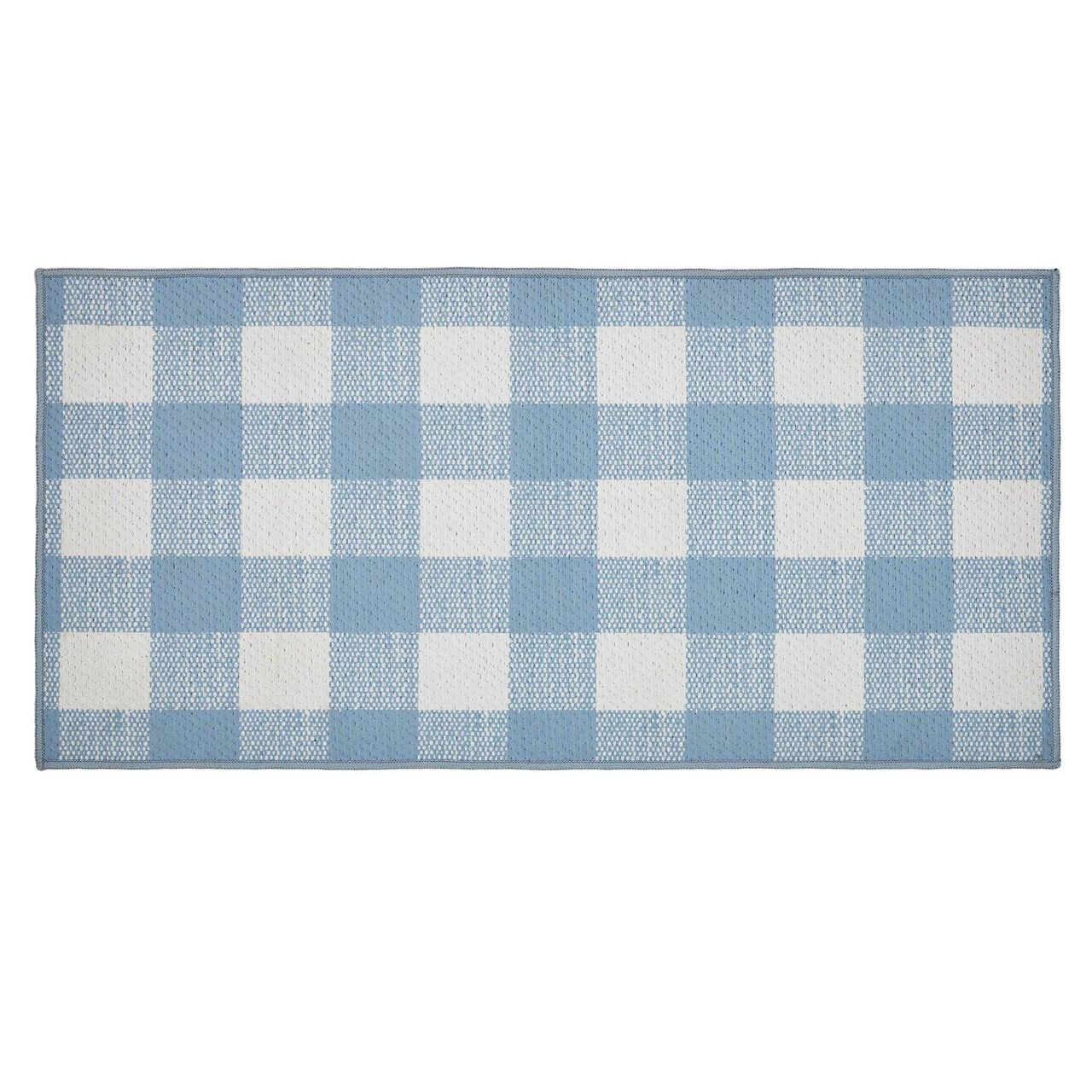 Annie Buffalo Check Blue Polyester Rug Rect 17x36 - The Fox Decor