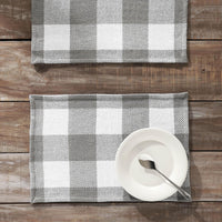 Thumbnail for Annie Buffalo Check Grey Placemat Set of 2 13x19 - The Fox Decor