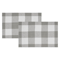 Thumbnail for Annie Buffalo Check Grey Placemat Set of 2 13x19 - The Fox Decor