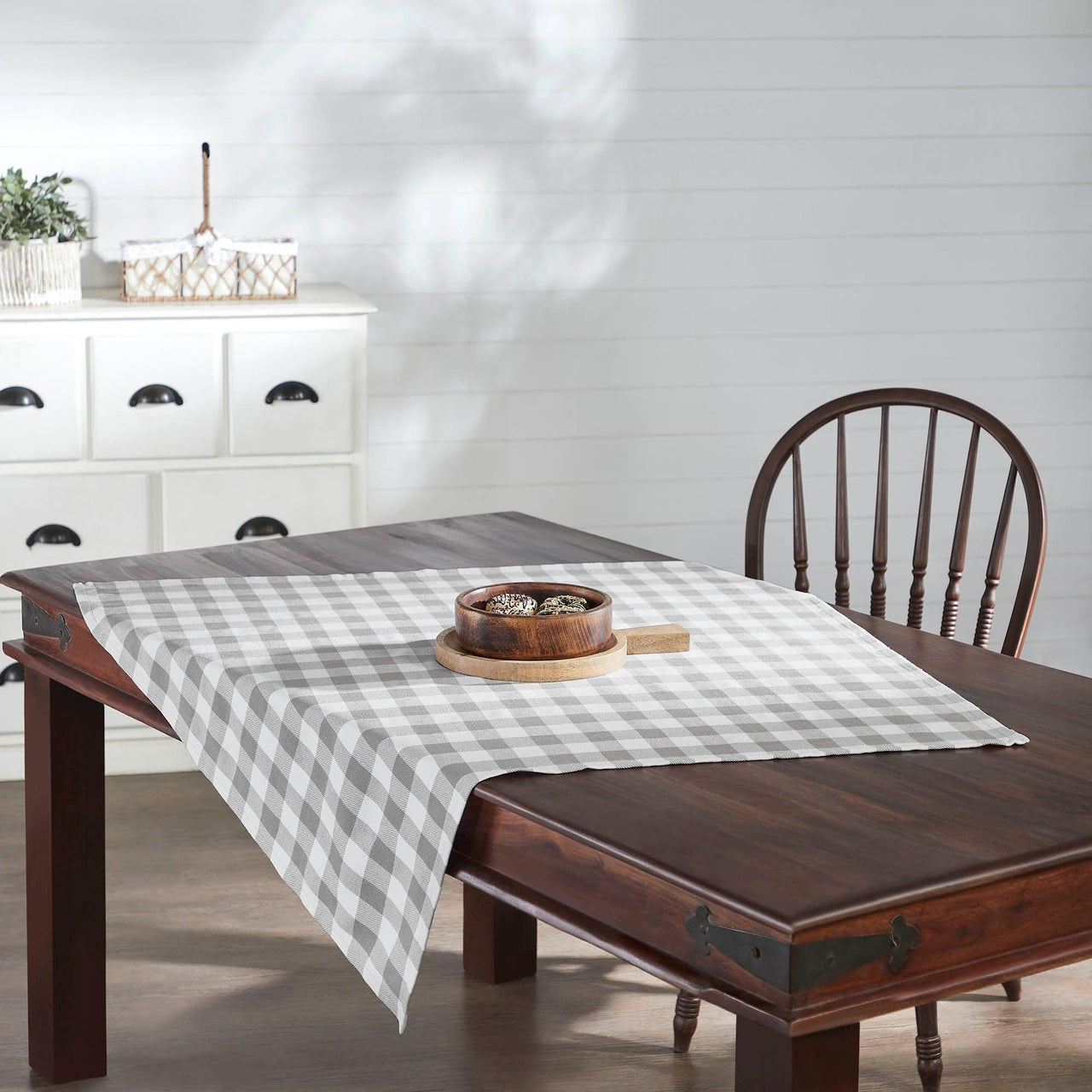 Annie Buffalo Check Grey Table Topper 40x40 - The Fox Decor