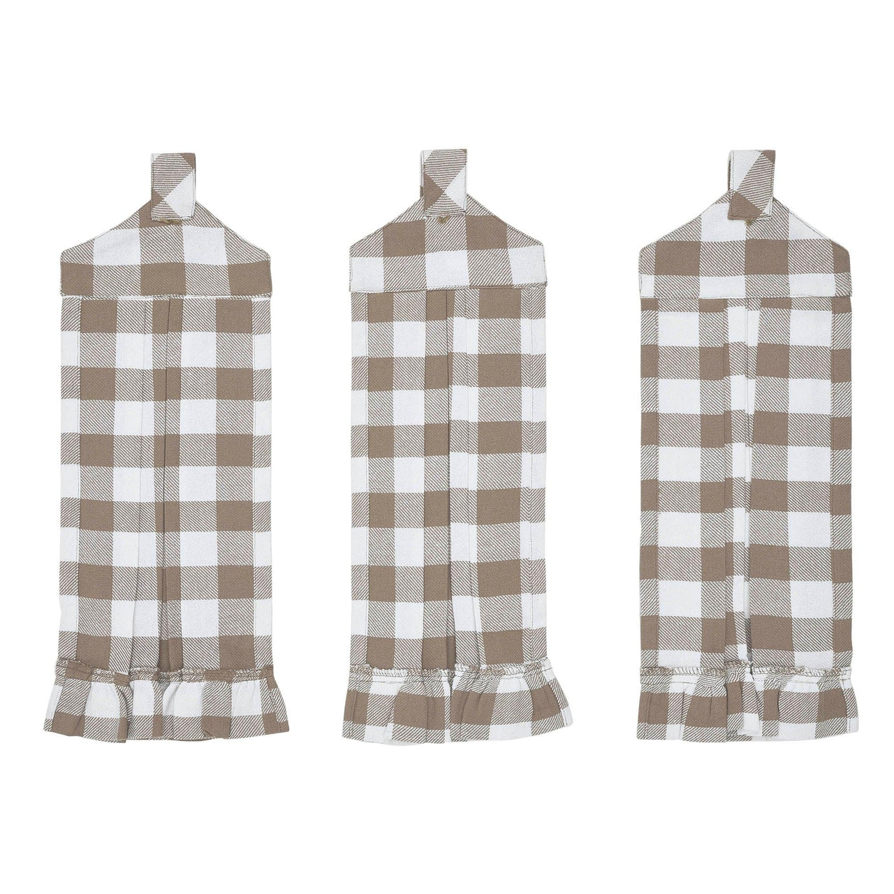 Annie Buffalo Check Portabella Button Loop Tea Towel Set of 3 - The Fox Decor