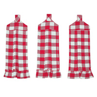 Thumbnail for Annie Buffalo Check Red Button Loop Tea Towel Set of 3 - The Fox Decor