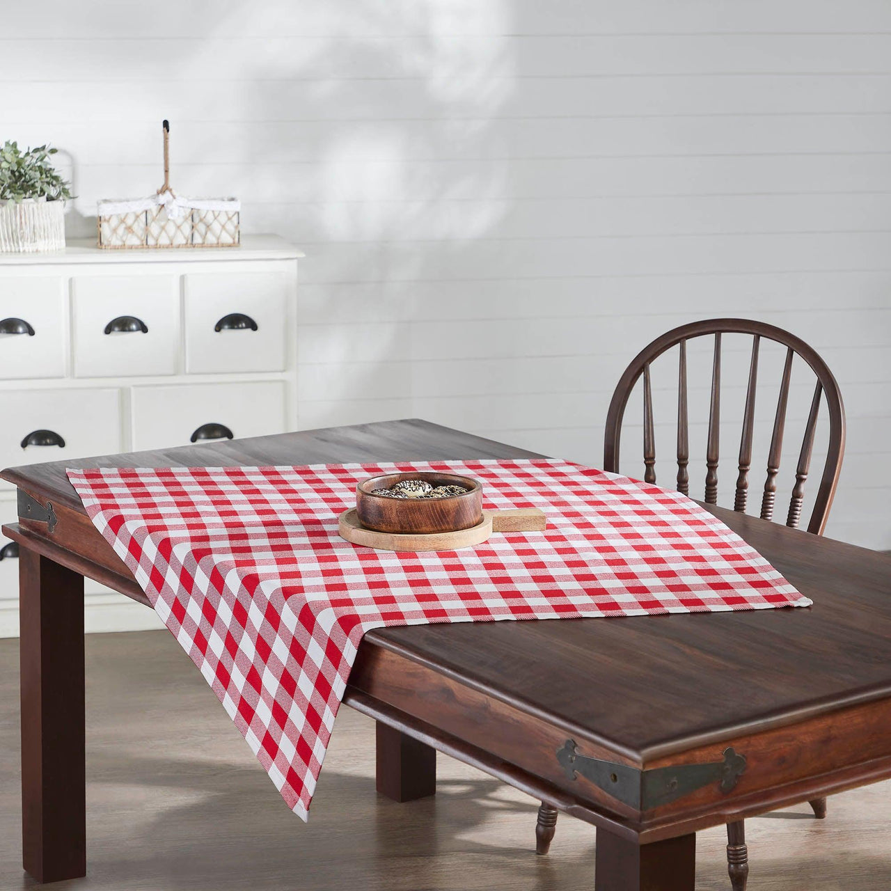 Annie Buffalo Check Red Table Topper 40x40 - The Fox Decor